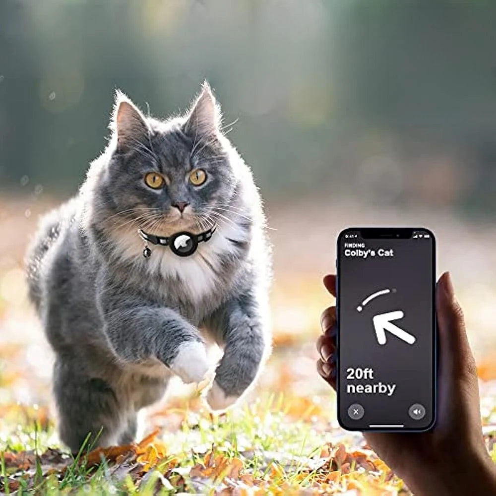 CAT GPS Tracking Collar with Quick-Release Fastener and Reflective Design for Improved Nighttime Visibility
