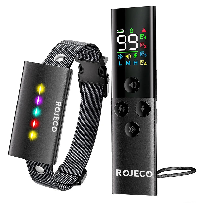 Electric Dog Training Collar Digital Rechargeable Remote Control IPX7 Waterproof Vibrator Pet Dog Bark Stop Shock Collar