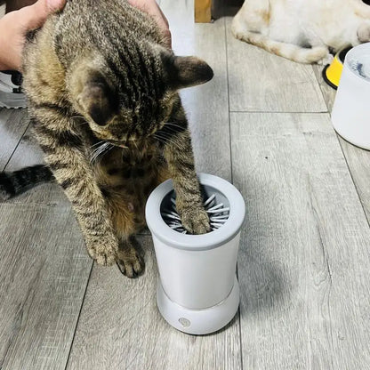 Pet Paw Washer with Charging Cable USB Electric Paw Cleaner Automatic Dogs Foot Cleaning Machine for Dust Dirt Hair Removing