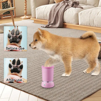 Pet Paw Washer with Charging Cable USB Electric Paw Cleaner Automatic Dogs Foot Cleaning Machine for Dust Dirt Hair Removing