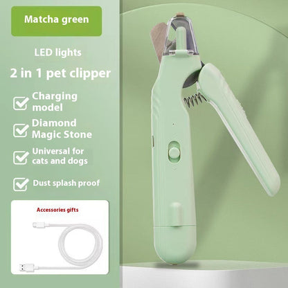 2 in 1 Pet Nail Clippers with Led Light Dog Cat Special Blood Line Scissors Multifunction Animals Paw Nail Trimmer Pet Supplies